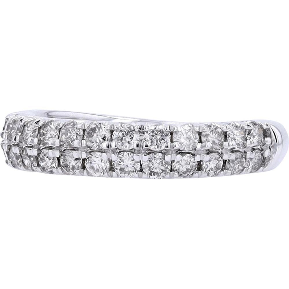 Timeless 14K White Gold Two Row Diamond Band - 1 Carat Total Weight