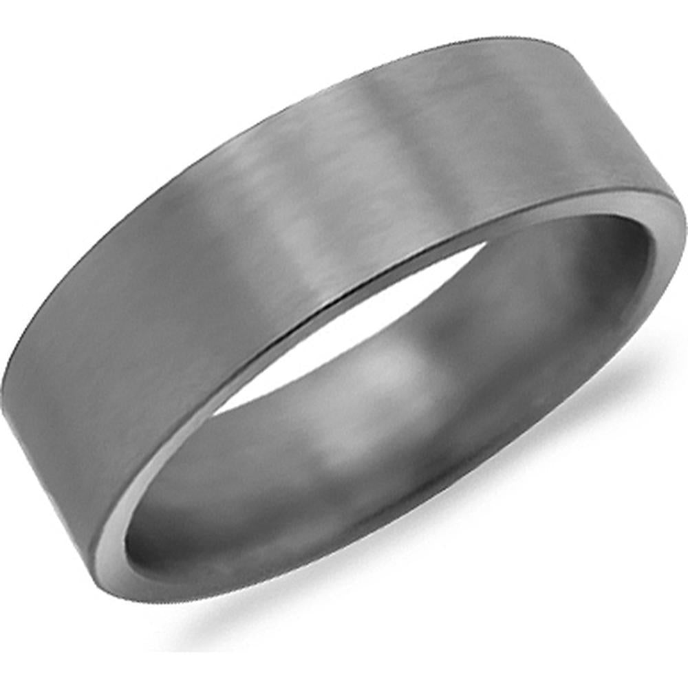 Torque Men's Wedding Band - Brushed Matte Finish, Clean Edge Design in Titanium Titanium - 7mm Width from the Titanium Collection
