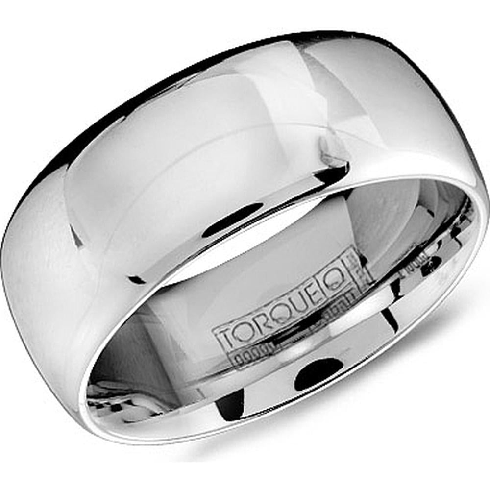 Torque Men's Wedding Band - Classic High Polish Domed Design in Cobalt - 9mm Width from the Cobalt Collection
