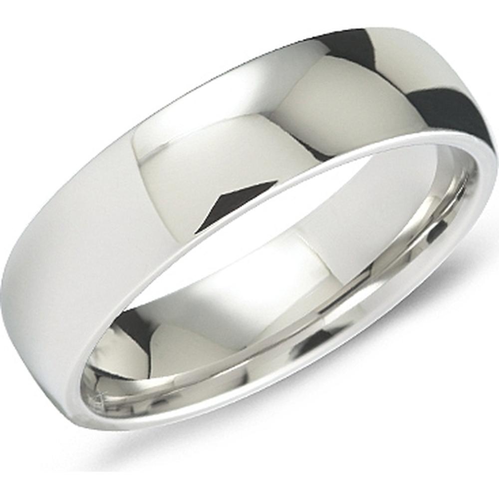 Torque Men's Wedding Band - Sleek Domed Polished Design with Smooth Rounded Profile in Cobalt - 6mm Width from the Cobalt Collection