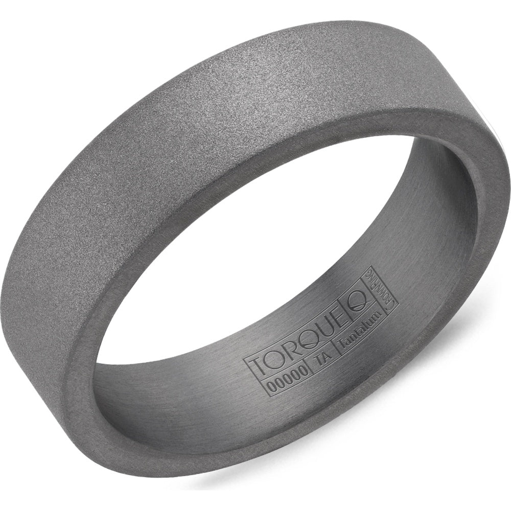 Torque Men's Wedding Band - Tantalum Collection with All Sandblast Finish - 6mm Width from the Tantalum Collection