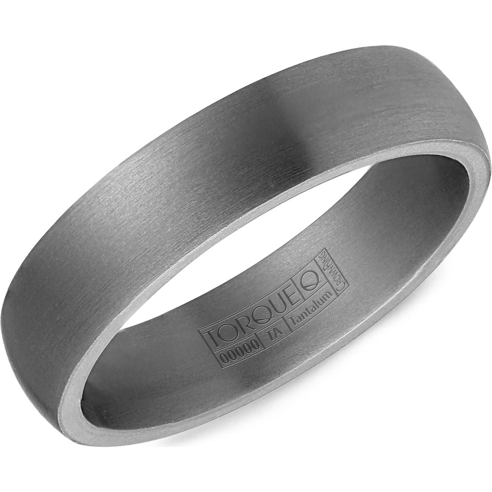 Torque Men's Wedding Band - Tantalum with Sandpaper Finish - 5mm Width from the Tantalum Collection
