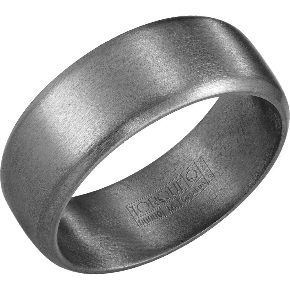 Torque Men's Wedding Band - Tantalum with Sandpaper Finish - 8mm Width from the Tantalum Collection