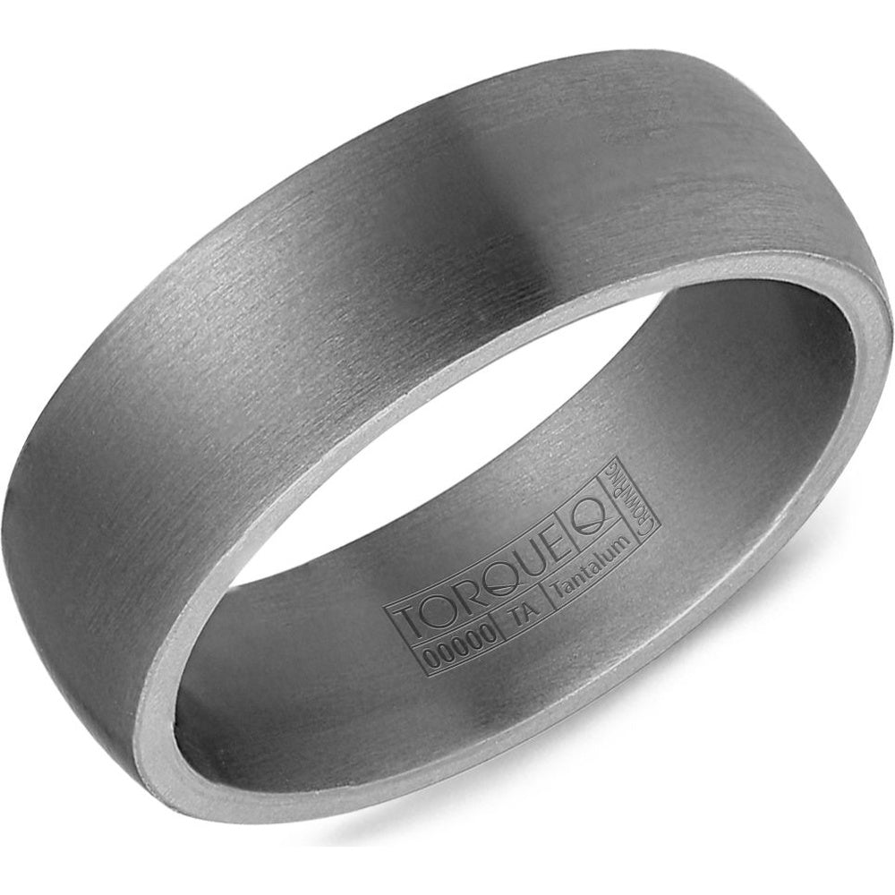 Torque Men's Wedding Band - Tantalum with Sandpaper Finish- Available in Special Order Metals - 7mm Width from the Tantalum Collection