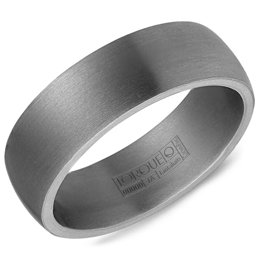 Torque Men's Wedding Band - Tantalum with Sandpaper Finish- Flat Profile - 8mm Width from the Tantalum Collection