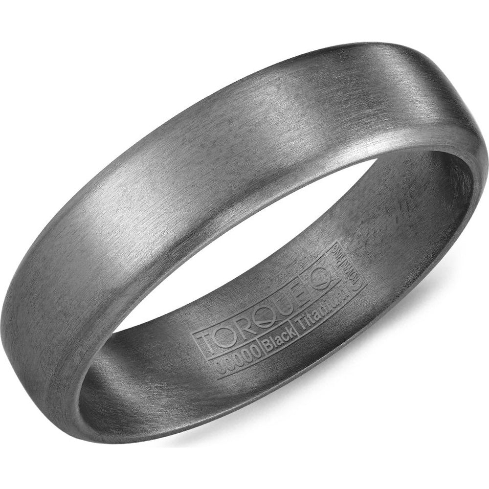 Torque Men's Wedding Band - Tantalum with Sandpaper Finish- Size 10 - 6mm Width from the Tantalum Collection