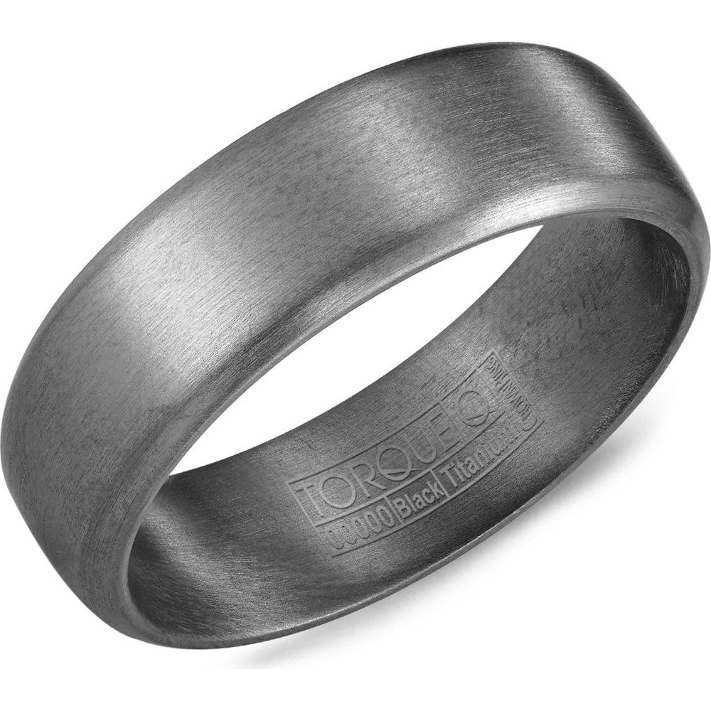 Torque Men's Wedding Band - Tantalum with Sandpaper Finish- Special Order Sizes Available - 7mm Width from the Tantalum Collection