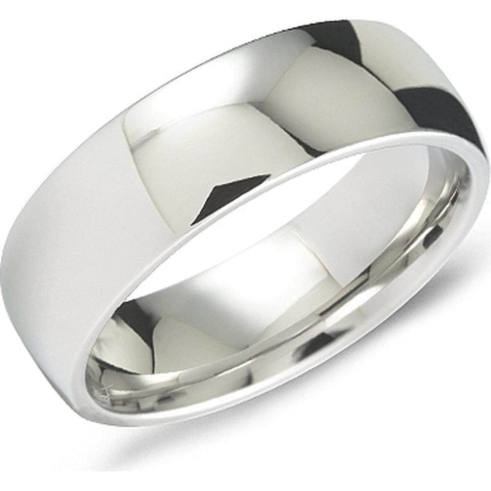 Torque Men's Wedding Band - Wide Domed Polished Design with Classic Rounded Edges in Cobalt - 7mm Width from the Cobalt Collection