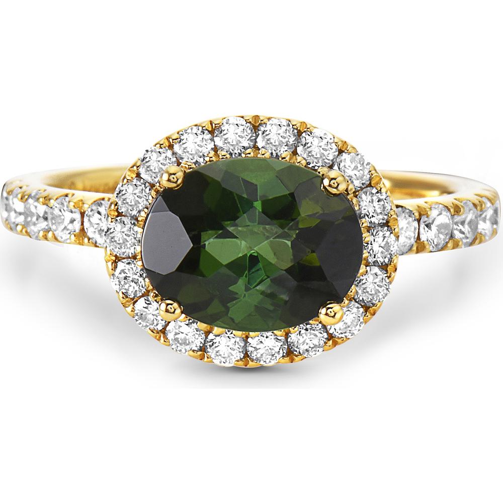 Tourmaline and Diamond Rocking Ring in 18K Yellow Gold by Charles Krypell