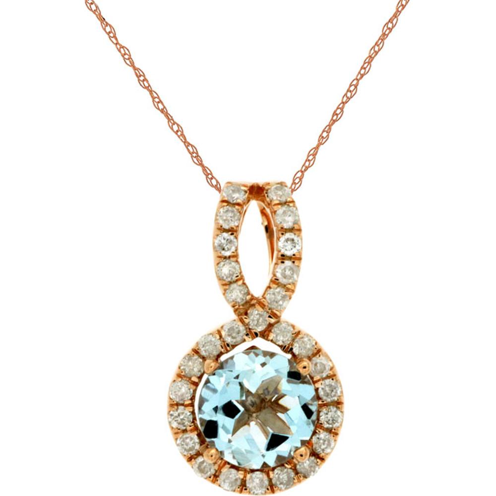 Tranquil Waters 14K Rose Gold Aquamarine & Diamond Pendant