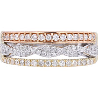 Tri-Tone Vera Wang Diamond Ring - 0.50 Carat Total Diamond Weight