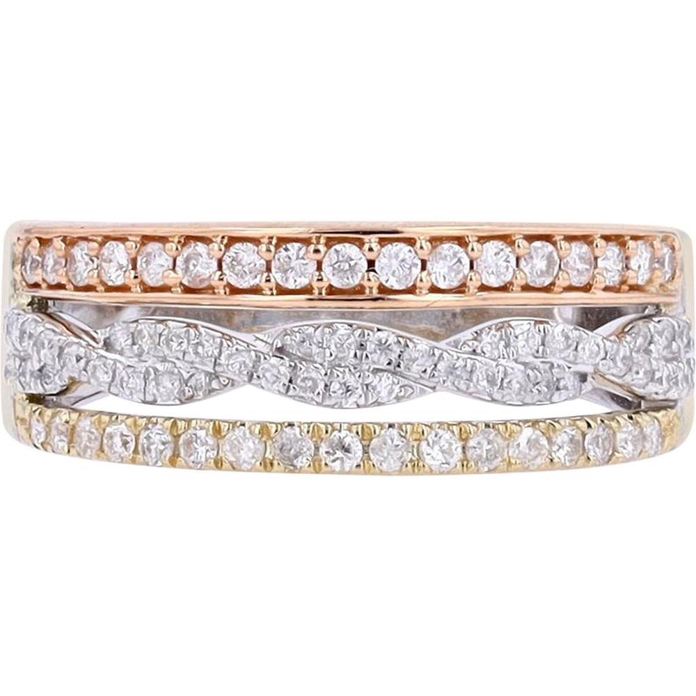 Tri-Tone Vera Wang Diamond Ring - 0.50 Carat Total Diamond Weight