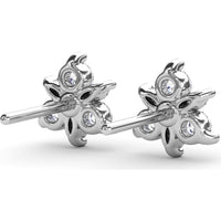 Trio Stud Earrings with Marquise and Round Diamonds by Fana - 0.70 Carat Total Diamond Weight