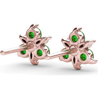 Trio Stud Earrings with Pear Emeralds and Marquise Diamonds by Fana - 0.76 Carat Total Gemstone Weight