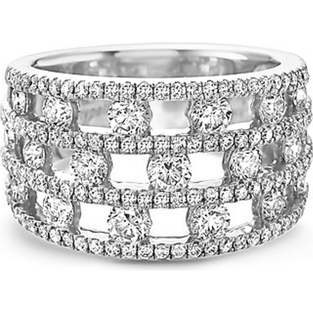Triple Row Floating Diamond Band Ring in 18K White Gold by Charles Krypell