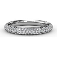 Triple Row Pavé Diamond Wedding Band with Round Diamonds by Fana - 0.53 Carat Total Diamond Weight