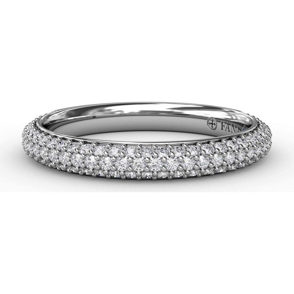 Triple Row Pavé Diamond Wedding Band with Round Diamonds by Fana - 0.53 Carat Total Diamond Weight