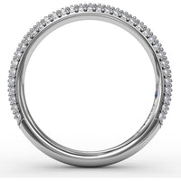 Triple Row Pavé Diamond Wedding Band with Round Diamonds by Fana - 0.53 Carat Total Diamond Weight