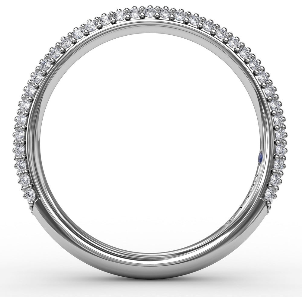 Triple Row Pavé Diamond Wedding Band with Round Diamonds by Fana - 0.53 Carat Total Diamond Weight