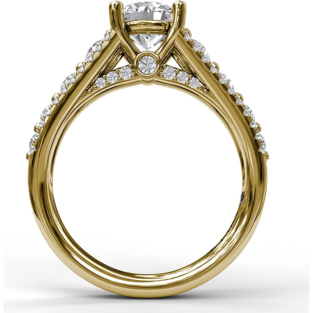 Triple Row Split Shank Diamond Engagement Ring Setting by Fana - 0.89 Carat Total Diamond Weight