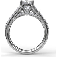 Triple Row Split Shank Diamond Engagement Ring Setting by Fana - 0.89 Carat Total Diamond Weight