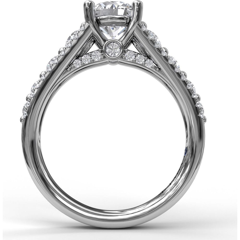 Triple Row Split Shank Diamond Engagement Ring Setting by Fana - 0.89 Carat Total Diamond Weight