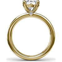 Triple-Row Split Shank Engagement Ring Setting with Round Diamond Accent and Hidden Sapphire by Fana - 0.02 Carat Total Diamond Weight