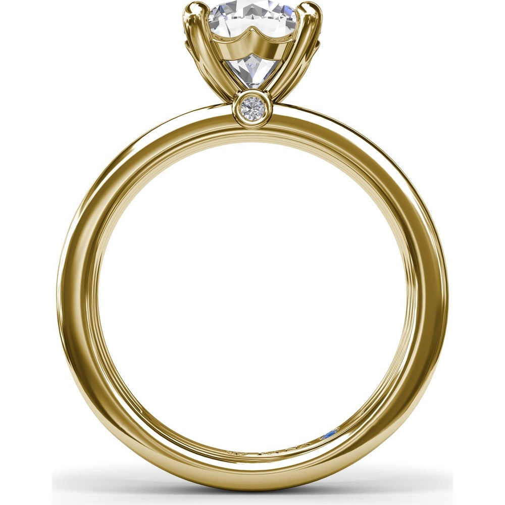 Triple-Row Split Shank Engagement Ring Setting with Round Diamond Accent and Hidden Sapphire by Fana - 0.02 Carat Total Diamond Weight