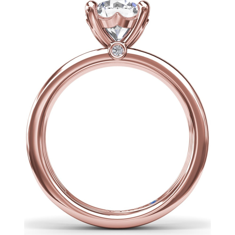 Triple-Row Split Shank Engagement Ring Setting with Round Diamond Accent and Hidden Sapphire by Fana - 0.02 Carat Total Diamond Weight
