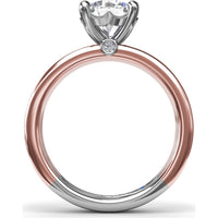 Triple-Row Split Shank Engagement Ring Setting with Round Diamond Accent and Hidden Sapphire by Fana - 0.02 Carat Total Diamond Weight