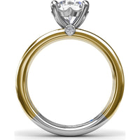 Triple-Row Split Shank Engagement Ring Setting with Round Diamond Accent and Hidden Sapphire by Fana - 0.02 Carat Total Diamond Weight