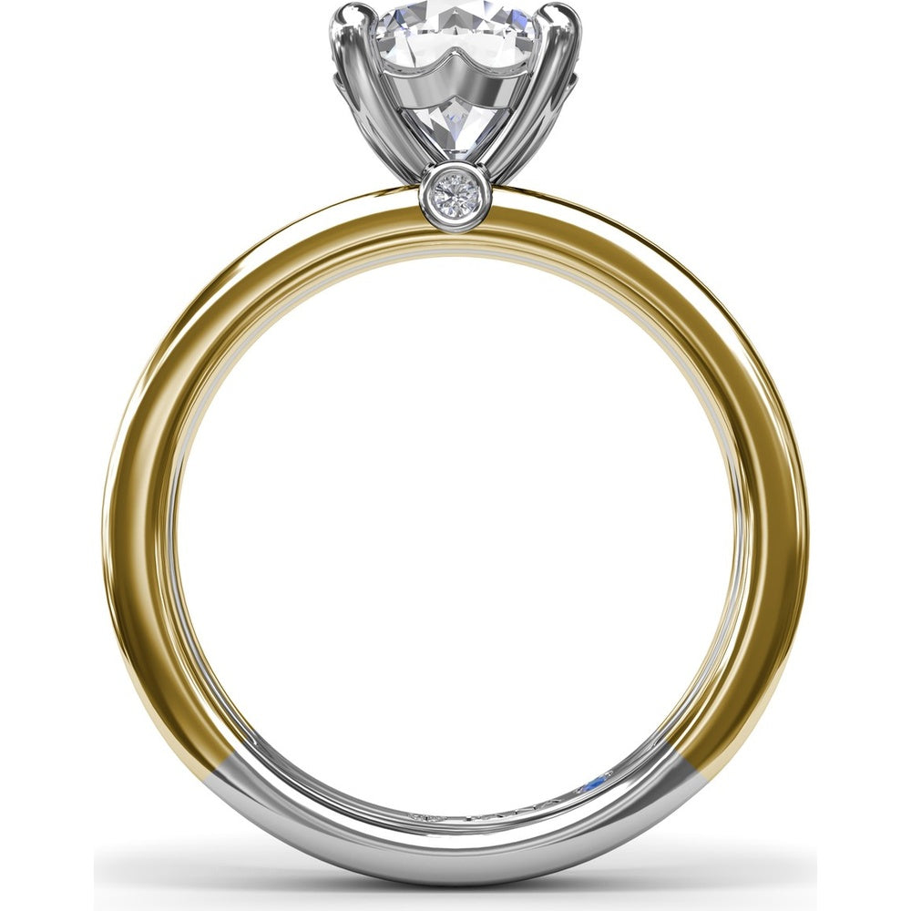 Triple-Row Split Shank Engagement Ring Setting with Round Diamond Accent and Hidden Sapphire by Fana - 0.02 Carat Total Diamond Weight