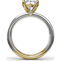 Triple-Row Split Shank Engagement Ring Setting with Round Diamond Accent and Hidden Sapphire by Fana - 0.02 Carat Total Diamond Weight