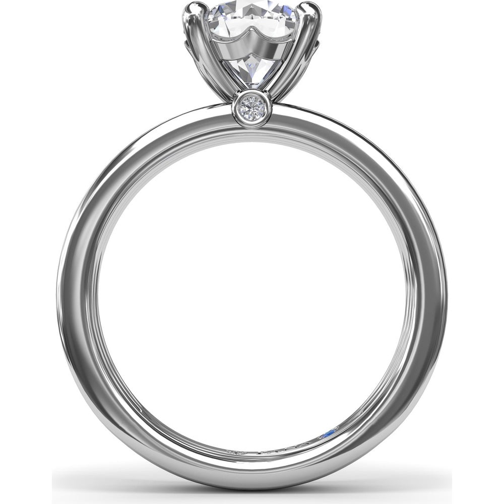 Triple-Row Split Shank Engagement Ring Setting with Round Diamond Accent and Hidden Sapphire by Fana - 0.02 Carat Total Diamond Weight