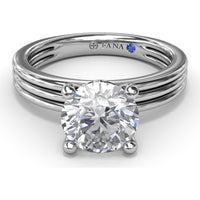 Triple-Row Split Shank Engagement Ring Setting with Round Diamond Accent and Hidden Sapphire by Fana - 0.02 Carat Total Diamond Weight