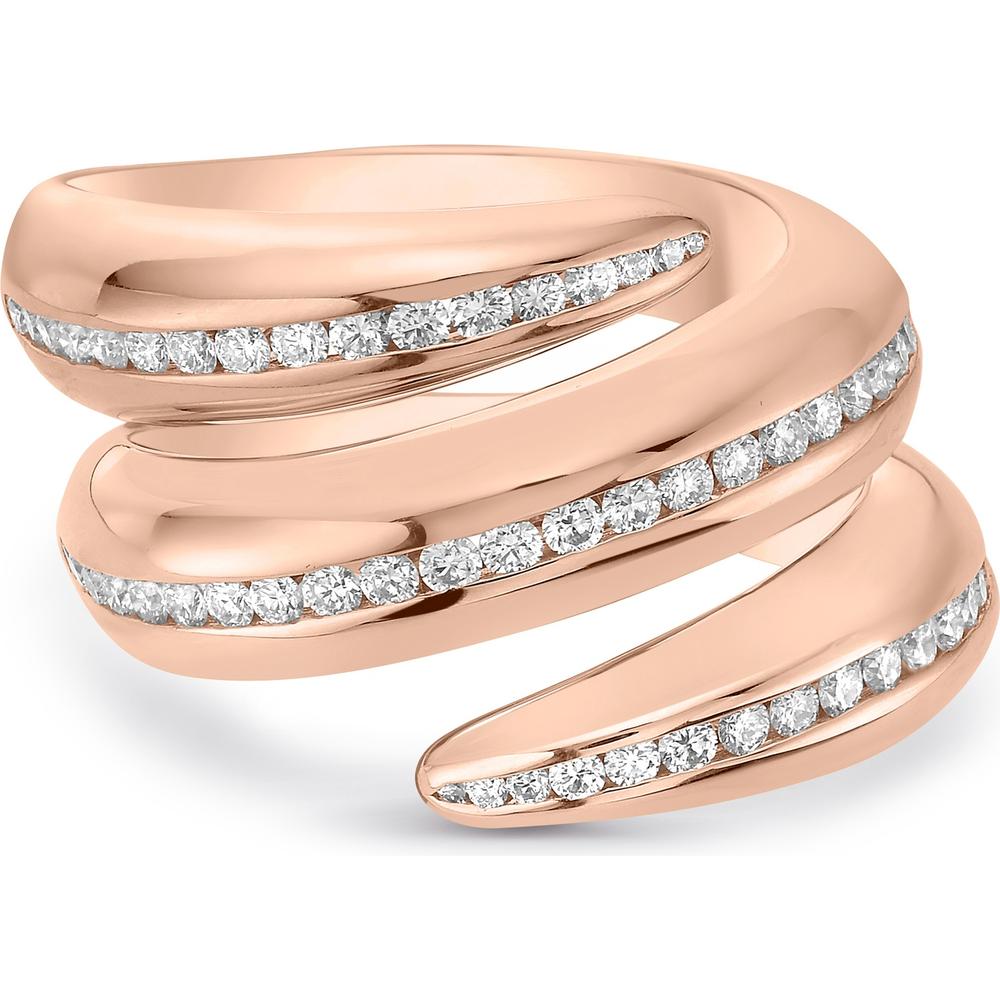 Triple Wrap Diamond Twist Ring in 18K Rose Gold by Charles Krypell