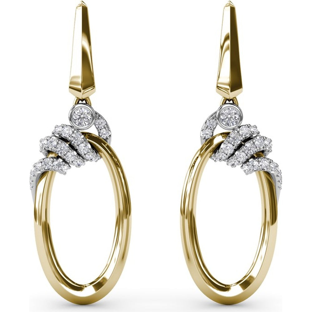 Twist Drop Earrings with Pavé-Set Round Diamonds by Fana - 0.38 Carat Total Diamond Weight