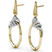 Twist Drop Earrings with Pavé-Set Round Diamonds by Fana - 0.38 Carat Total Diamond Weight