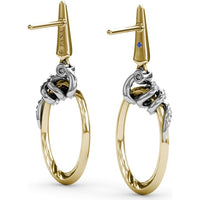 Twist Drop Earrings with Pavé-Set Round Diamonds by Fana - 0.38 Carat Total Diamond Weight