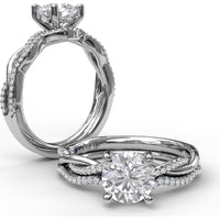 Twist Engagement Ring Setting with Pavé Diamond Split Shank by Fana - 0.10 Carat Total Diamond Weight