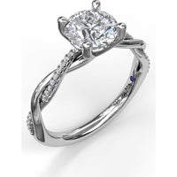 Twist Engagement Ring Setting with Pavé Diamond Split Shank by Fana - 0.10 Carat Total Diamond Weight