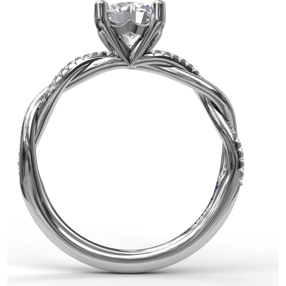Twist Engagement Ring Setting with Pavé Diamond Split Shank by Fana - 0.10 Carat Total Diamond Weight