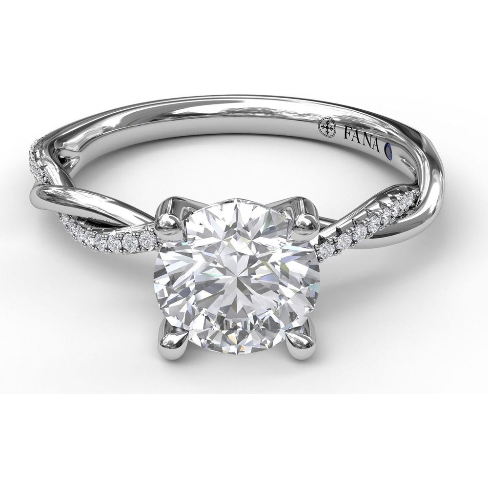 Twist Engagement Ring Setting with Pavé Diamond Split Shank by Fana - 0.10 Carat Total Diamond Weight