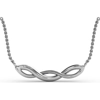 Twist Pendant Necklace with Round Sapphires and Pavé Diamonds by Fana - 0.58 Carat Total Gemstone Weight
