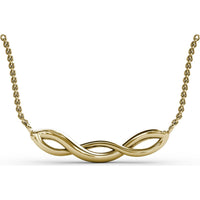 Twist Pendant Necklace with Round Sapphires and Pavé Diamonds by Fana - 0.58 Carat Total Gemstone Weight