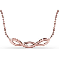 Twist Pendant Necklace with Round Sapphires and Pavé Diamonds by Fana - 0.58 Carat Total Gemstone Weight