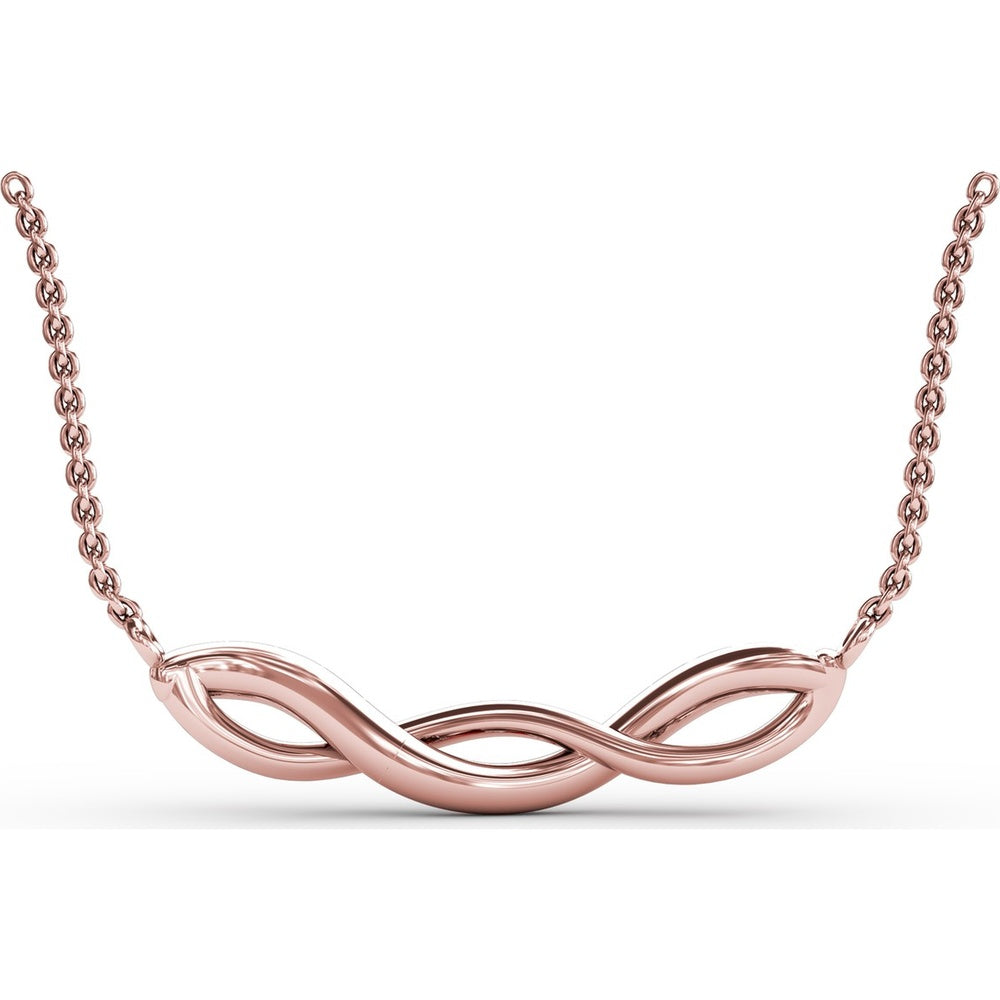 Twist Pendant with Round Rubies and Pavé Diamonds by Fana - 0.58 Carat Total Gemstone Weight