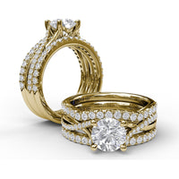 Twist Split Shank Engagement Ring Setting with Pavé Round Diamond Accents by Fana - 0.19 Carat Total Diamond Weight
