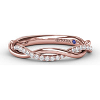Twist Wedding Band with Pavé-Set Round Diamonds by Fana - 0.14 Carat Total Diamond Weight