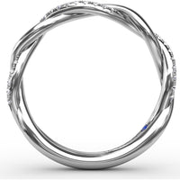 Twist Wedding Band with Pavé-Set Round Diamonds by Fana - 0.14 Carat Total Diamond Weight